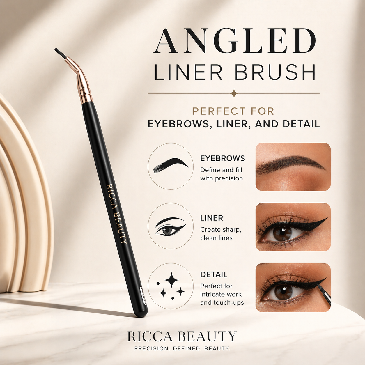Ricca Beauty Angled Liner Brush